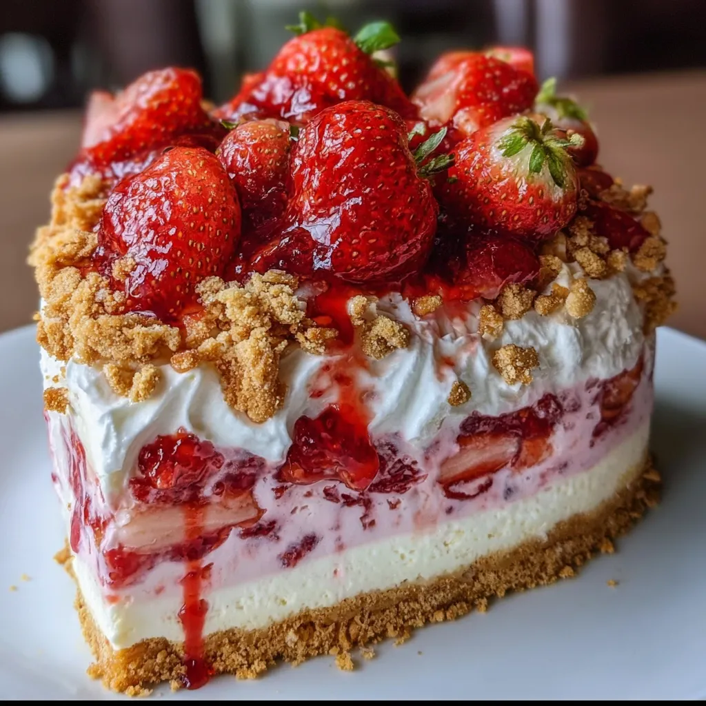 Berrylicious Strawberry Crunch Cheese Cake - The Ultimate Berry Bliss with Golden Crunch Perfection - main view